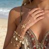 Pearl Conch Beaded Bangles Starfish Wrap Charm Hand Chain New Multilayer Shell Bracelets  Gifts