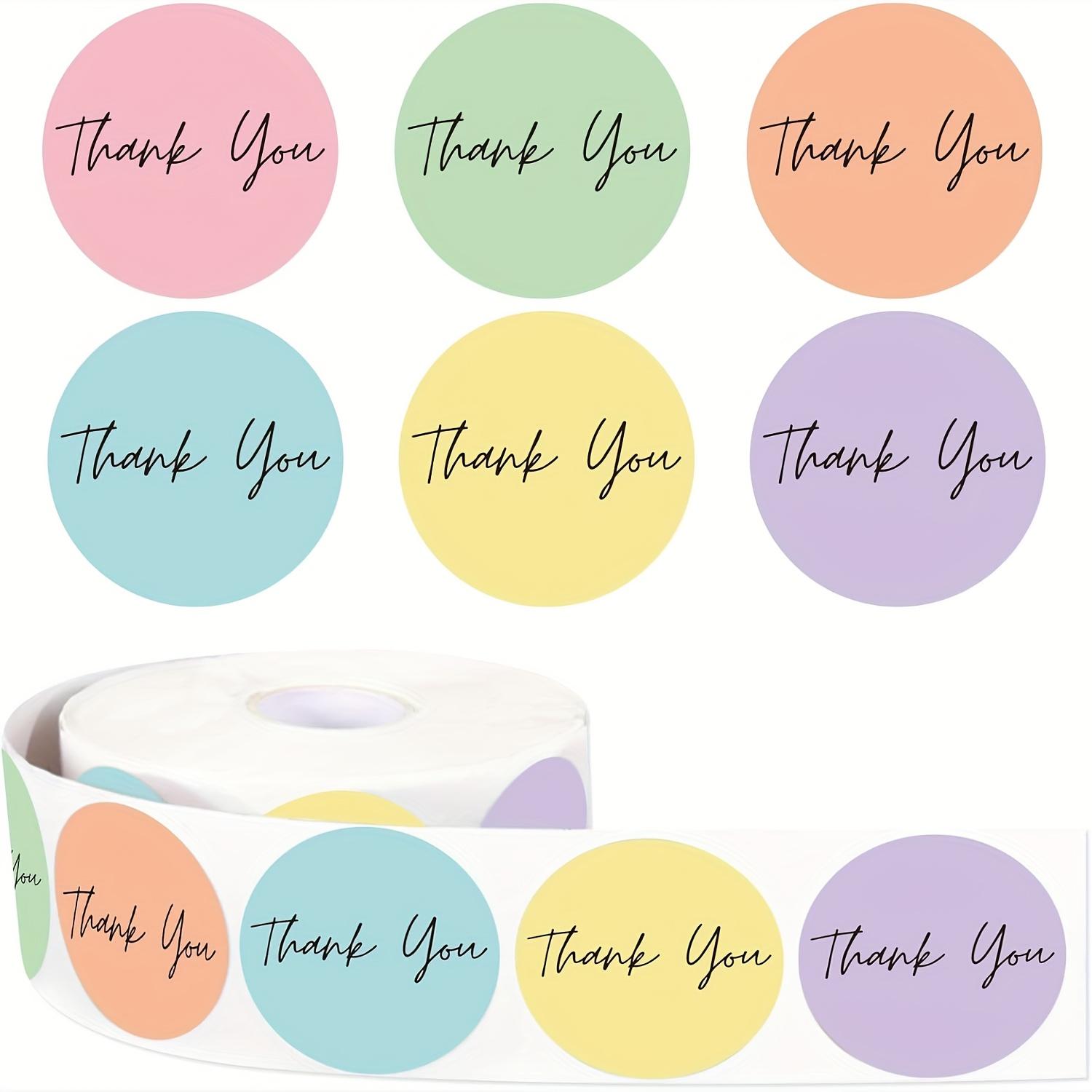 

Round Thank You Stickers Suitable for Party Favors, Wedding, , Corporate Events - Glossy Colorful Labels with Thank You Notes, Scrapbooking, Journals, A