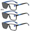 3PCS Photochromic Reading Glasses Men Women Sports Anti-blue Light Reading Eyewear TR90 Frame Presbyopia Eyeglasses +100 To+400