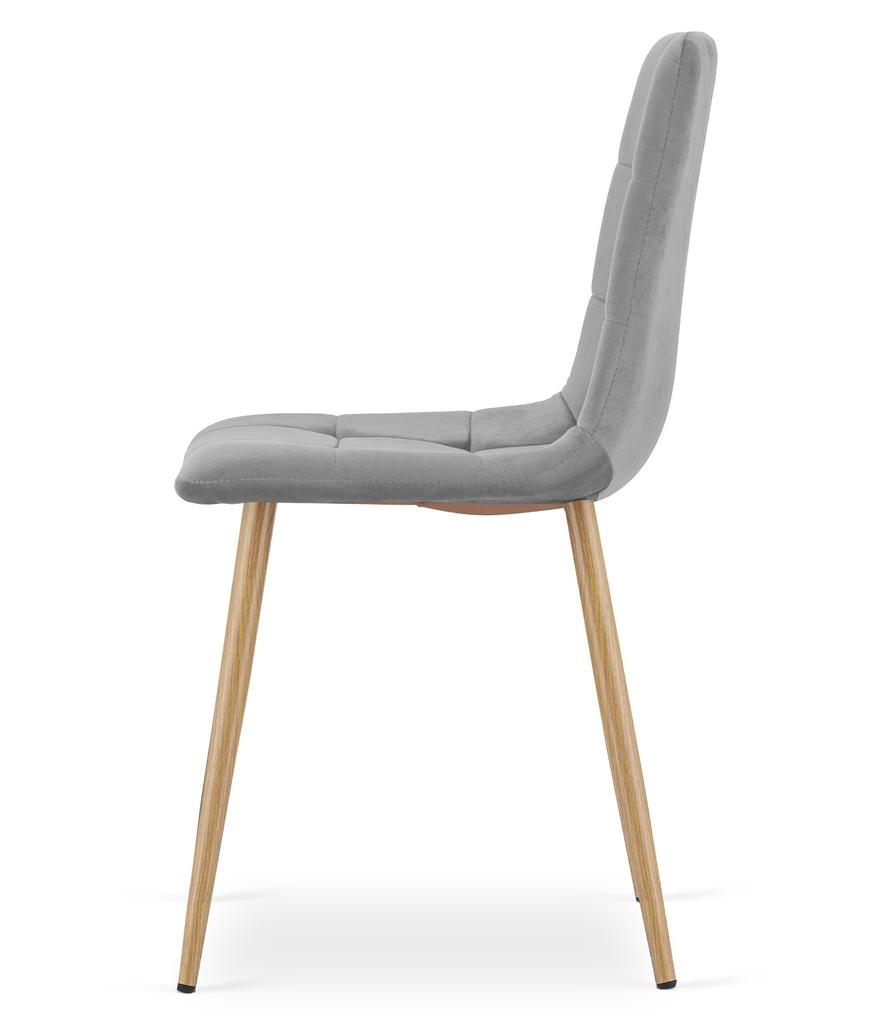 KARA chair - light grey velvet / oak legs x 2