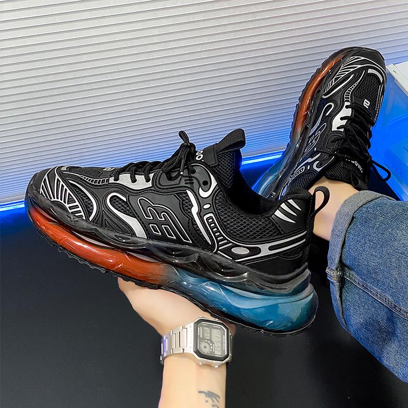 Men's Shoes New Breathable Mesh Sports Shoes Men's Versatile Teenagers Platform Casual Running Dad Shoes