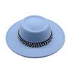 European and American New Autumn and Winter Wool Woolen Big-brimmed Jazz Hat Female Concave Top Black Top Hat Pearl Rhinestone Felt Hat