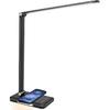 LED Desk Lamp with Wireless Charger, USB Charging Port, Eye Care