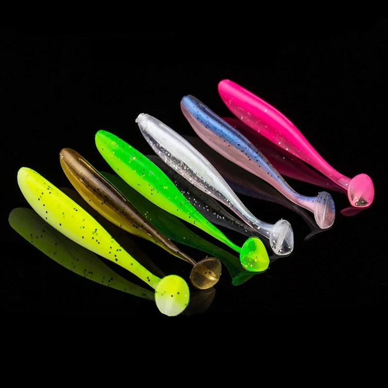 10/20pcs Micro Soft Fishing Lures T-tail Worm Lure big Silicone Artificial Bait Jig Wobblers 65mm for Bass Pike Fishing Tackle260319