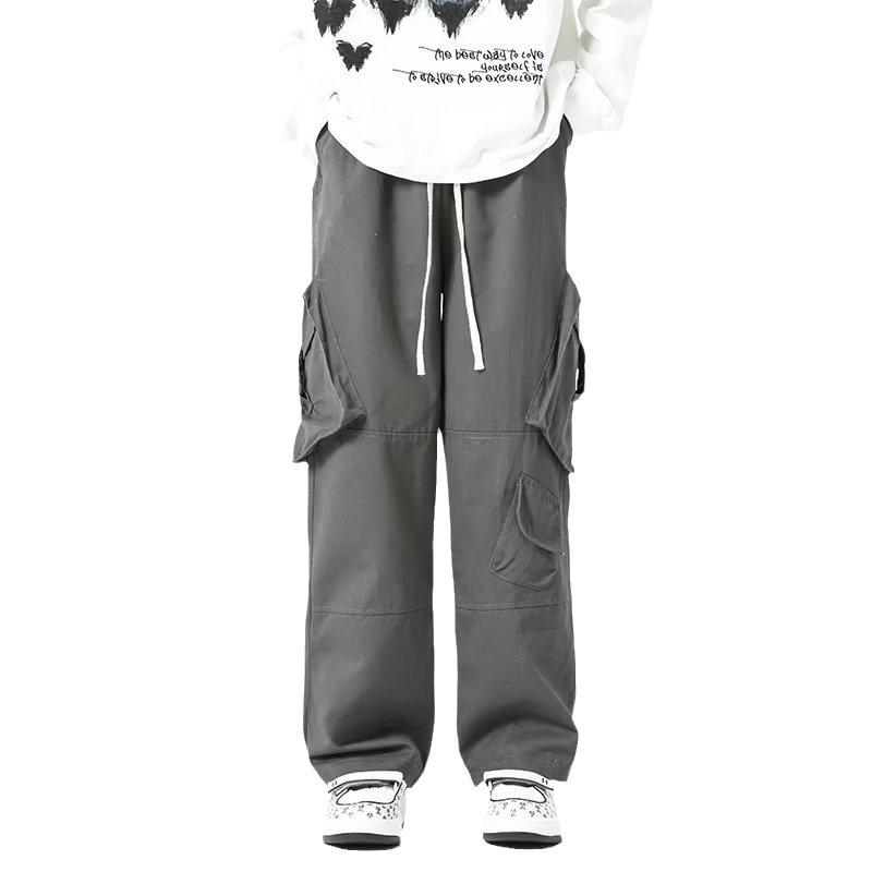 Overalls Men's Autumn New Ins Trendy Brand Loose Straight-leg Pants Neutral Wind Multi-pocket Cotton Casual Pants