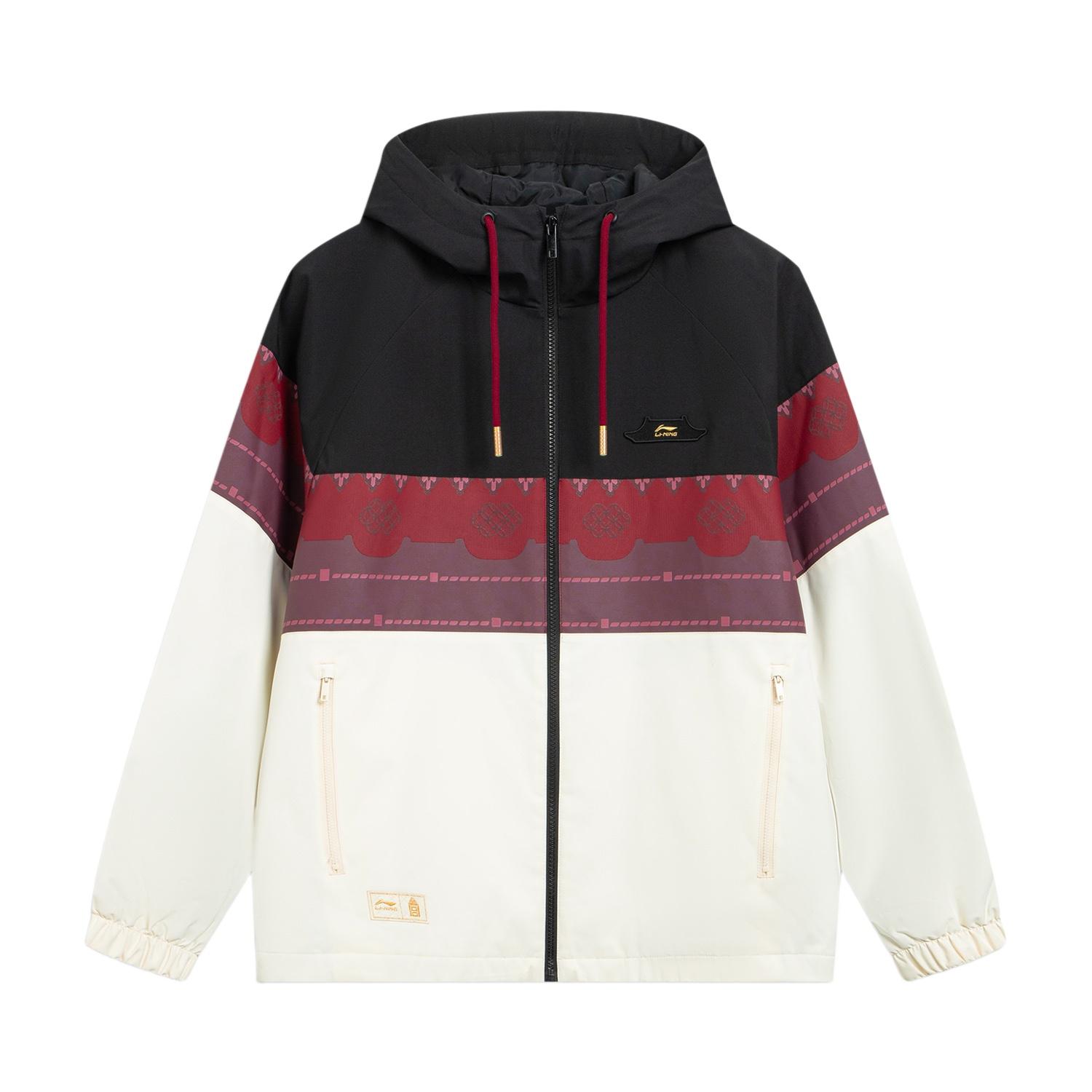 

Li-Ning Windproof Water-Repellent Color-Block Hooded Cotton Jacket Men jackets AJMW089-1 XXL