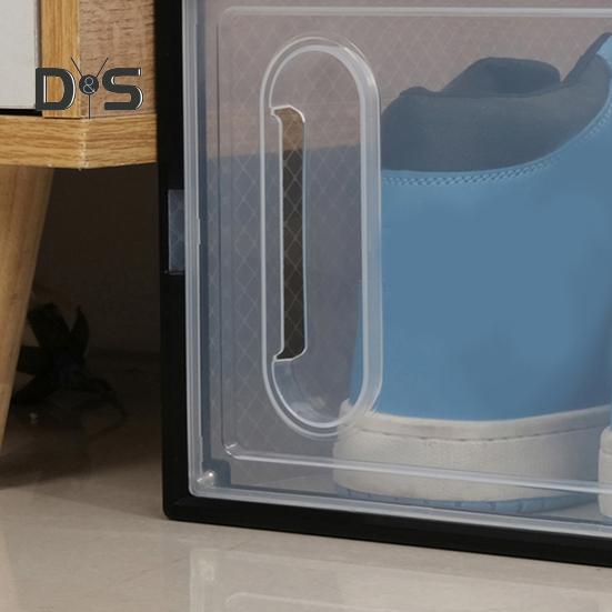 Velký organizér na boty Úložný box Stohovatelný design Prachotěsný Snadno se čistí Úsporný box na boty Průhledná vitrína s víkem