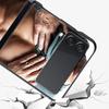 Hard PC Phone Case For Samsung Galaxy Z Flip 7 6 5 4 Black Cover For Galaxy Z Flip 3 Foldable Shockproof Male Abdominal Muscle
