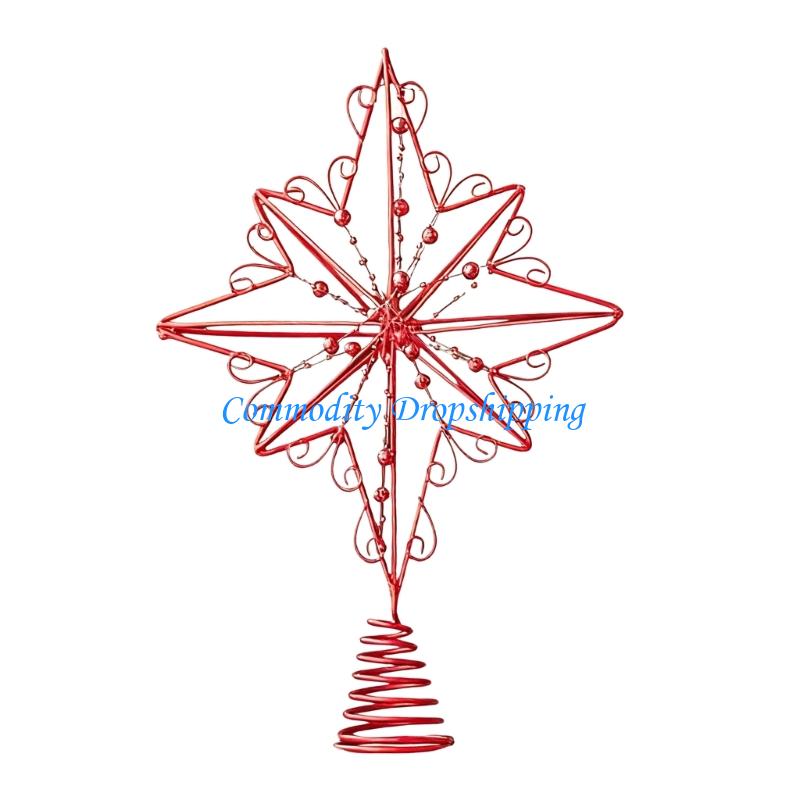 Y5JC Decorative Christmas Tree Toppers Metal Decoration for Indoor Outdoor Use Seasonal Party Supplies