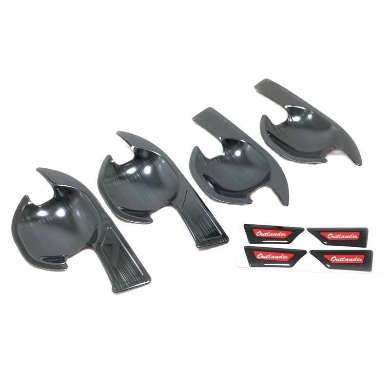 For Mitsubishi Outlander 2013 - 2015 2016 2017 2018   Door Handle Cover Bowl Frame Cover Trims Sticker Car Accessories