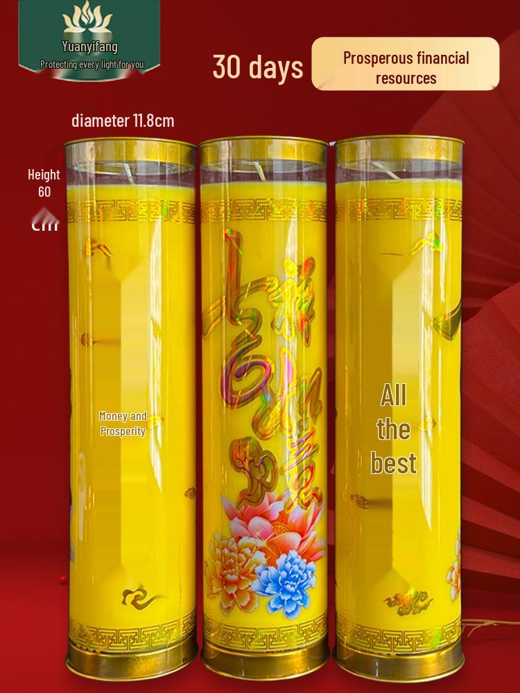 Festive Red Smokeless Candles for New Year, Buddha Offerings & God of Wealth Home Decor.