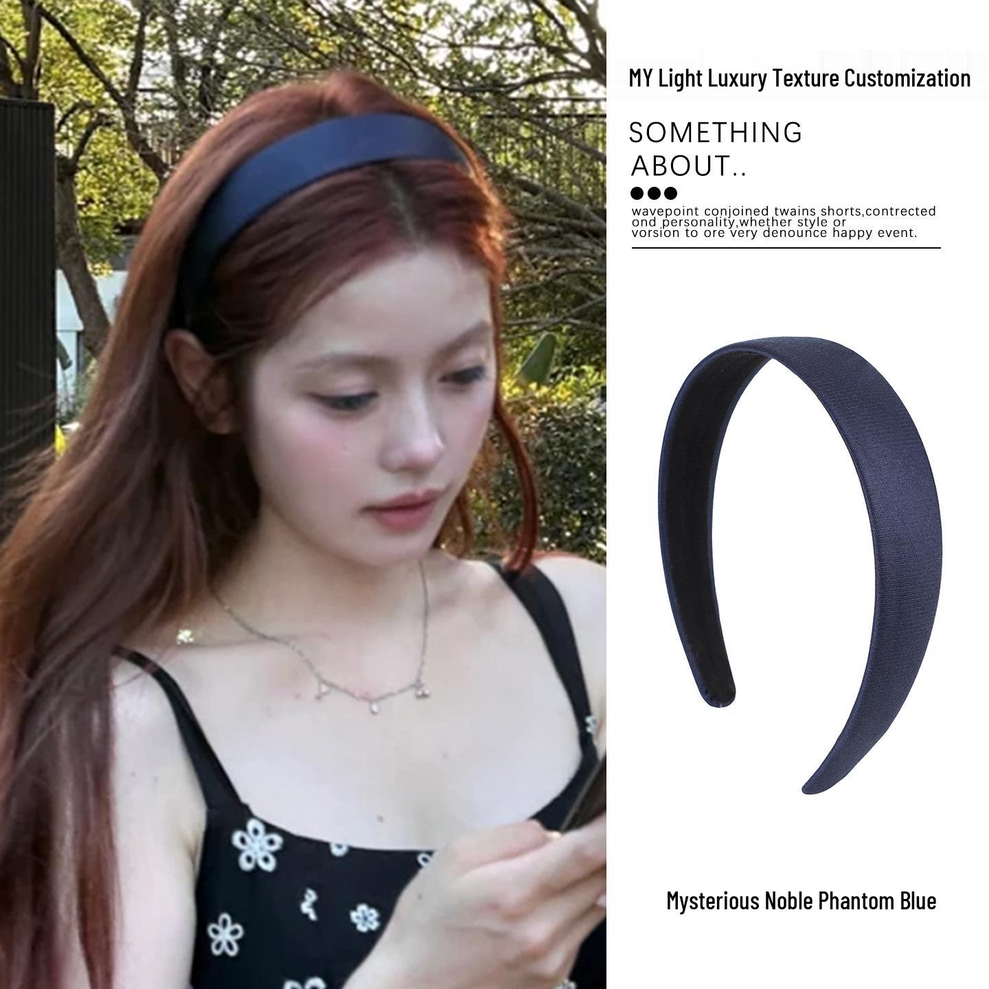 

Сияющая атласная повязка на голову синего цвета: Стильный и шикарный аксессуар для женщин