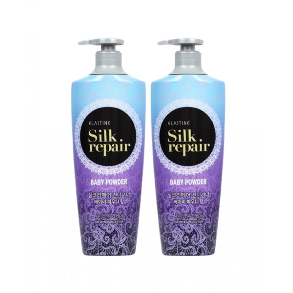 Elastine Silk Repair Baby Powder Conditioner 550ml X 2 Pack NONE