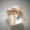 Vintage Carved Gold Dragonfly Ring for Women Exaggerated Bee Bird Magpie Statement Rings