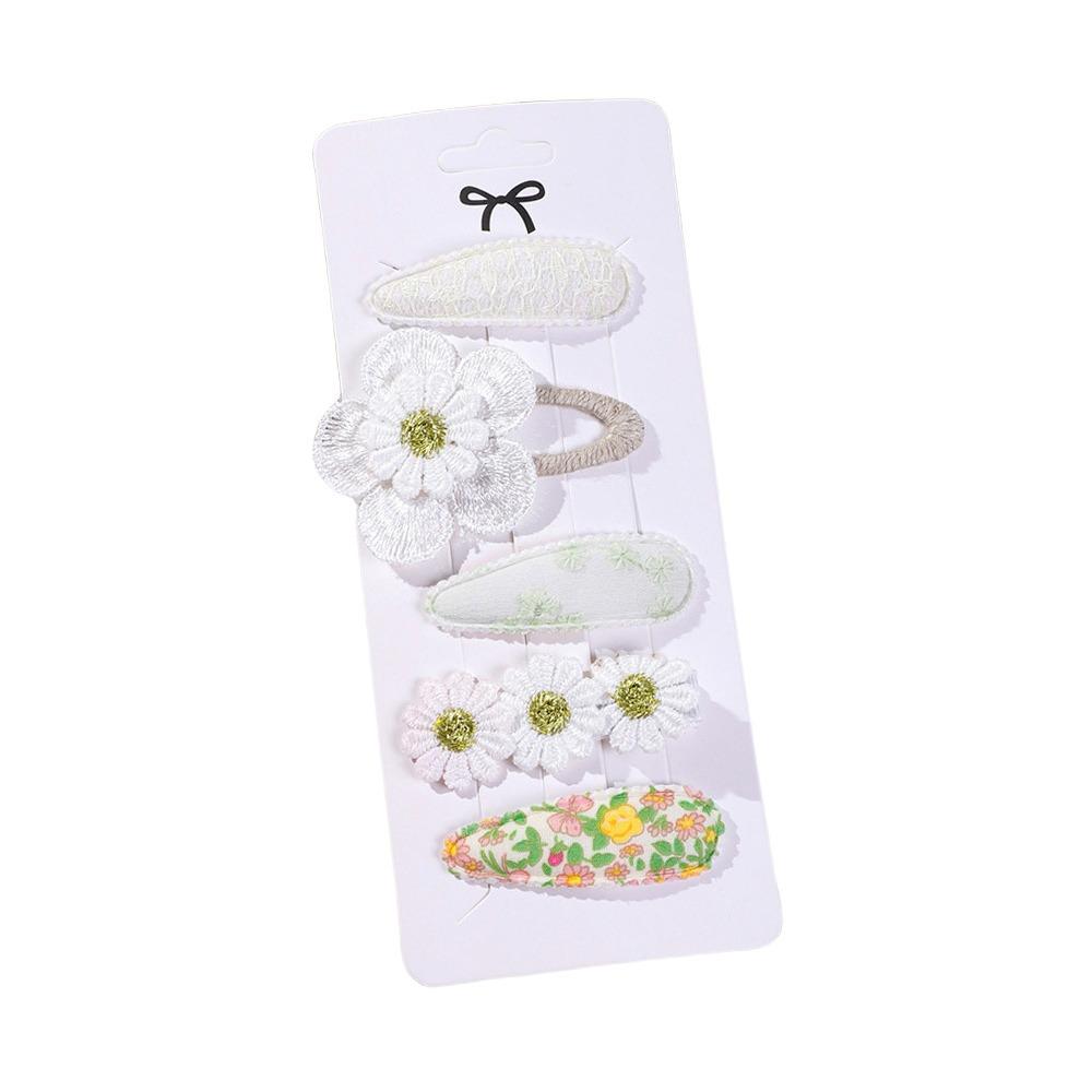 5Pcs/Set Cute BB Clips Set Sweet Floral Barrettes Fashion Daisy Hairpins Women Girls