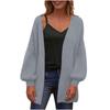 Suéter Holgado de Color Sólido para Mujer Chaqueta Cárdigan Tejida con Cuello en V