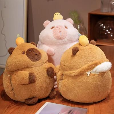Cute Capybara Throw Pillow Soft Nap Pillow Back Animal Doll Plush Toy Mouse Rag Doll Girl Birthday Gift