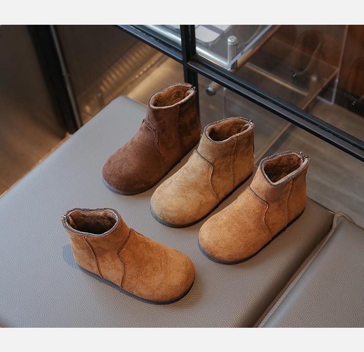 Mädchen Kurzstiefel aus mattem Leder - Herbst 2025 Trendiger Prinzessinnen-Stil