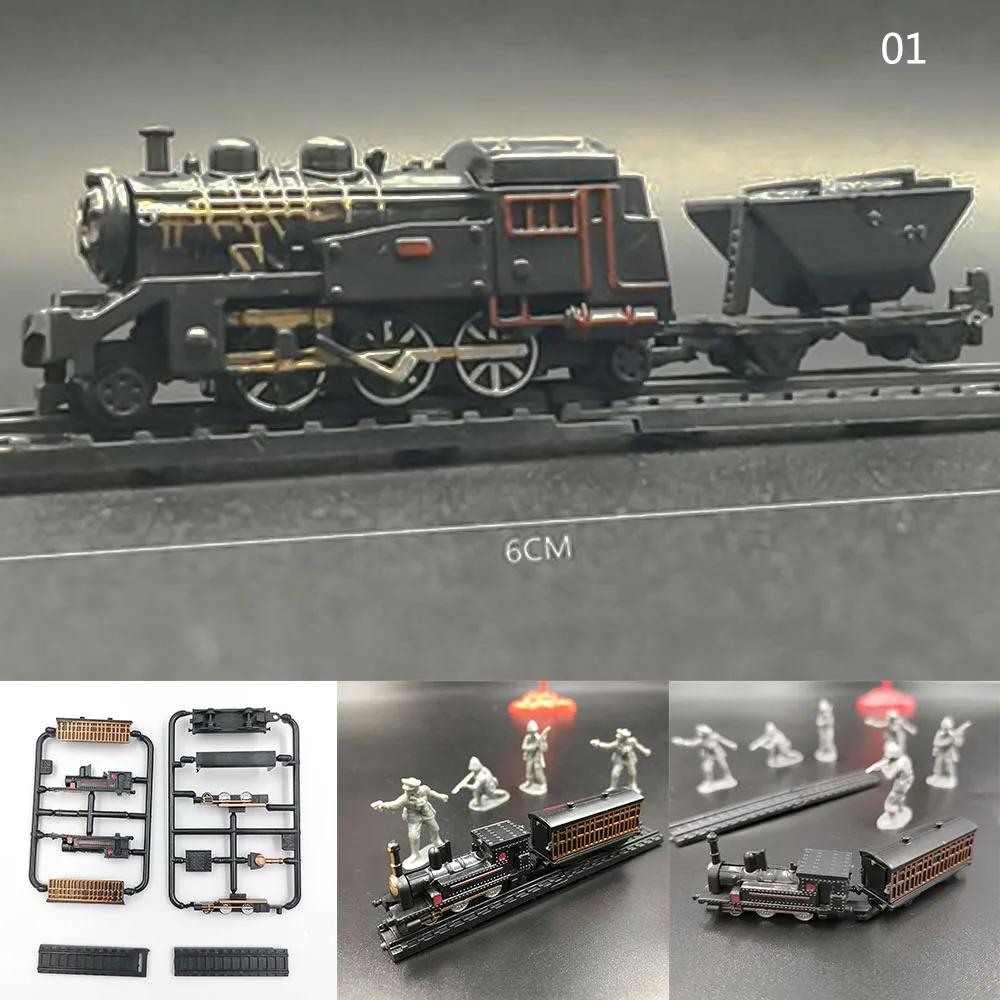 

1/200 4D Паровая Электрическая Модель Поезда 7см Мини Пластиковый Сборный Набор Песочный Стол Сборная Игрушка Для Детей Подарок