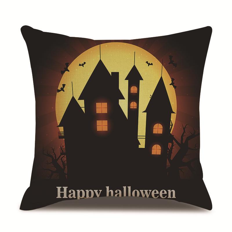 Halloween Linen Pillow Cover Printed Pillow Cover