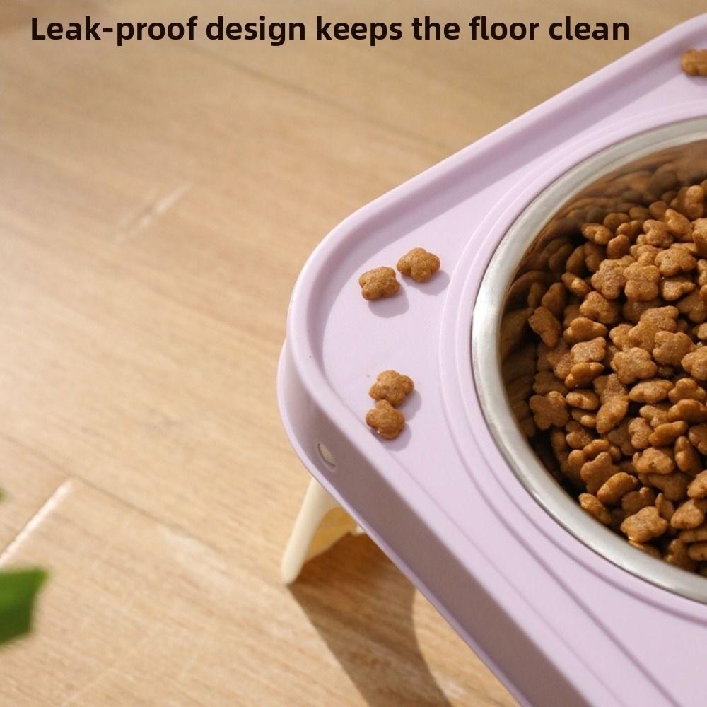 Double Bowls Pet High Footed Bowl Non-Slip Pet Water Feeder Container Dog Accessories