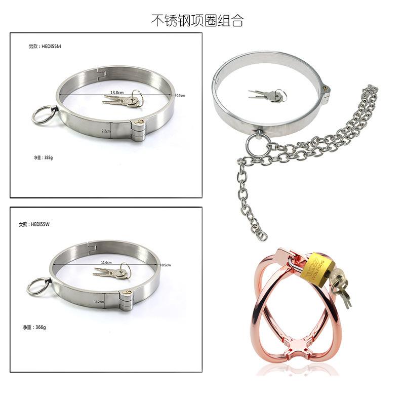 One-Piece Collar Bracelet Integrated Sexy Necklace Chain Cross Ring SM Adult Product Sex Tools