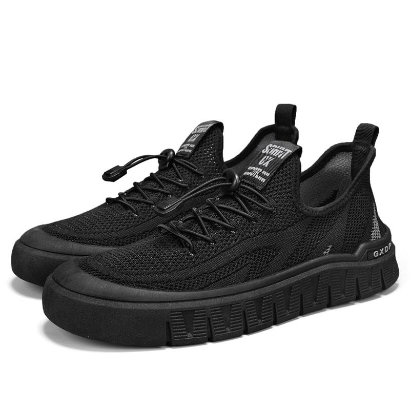 

Sneakers Man Summer Design Comfortable High Quality Vulcanize Shoes for Men Non-slip Running Sports Casual Walking Comfortable 39 чорний