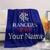 1PC Custom Name Rangers F.C Patterned Flannel Blanket Suitable For All Seasons for Home Decor Warmth and Comfort Gifts Holiday Present -HE182