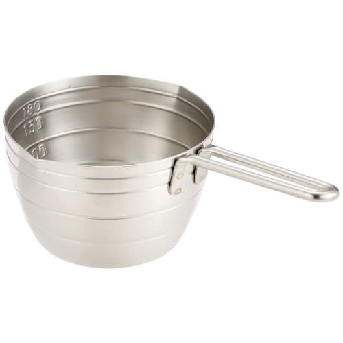 Shimomura Kogyo, Made in Japan, Ajiwai Shokubou Stainless Steel Measuring Cup, 200cc, with Graduated Marks, AKK-206, Made in Tsubame-Sanjo, Niigata