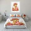 Adorable Chick With Floral Wreath Pattern Duvet Cover Set With 3D Printing Design Soft Polyester Bedding Set All-Season Comfort