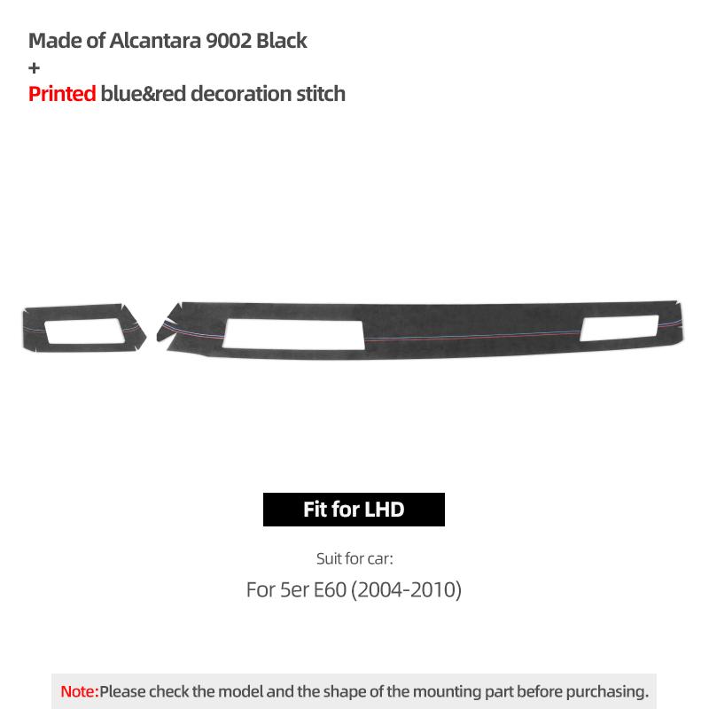 Para BMW Serie 5 E60 2004-2010 Hecho de Alcantara Panel del Tablero Embellecedor de Instrumentos Pegatina de Rendimiento Accesorios Interiores del Coche