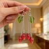 Gothic Style Copper Earrings With Cherry Motif For Trendy Women
