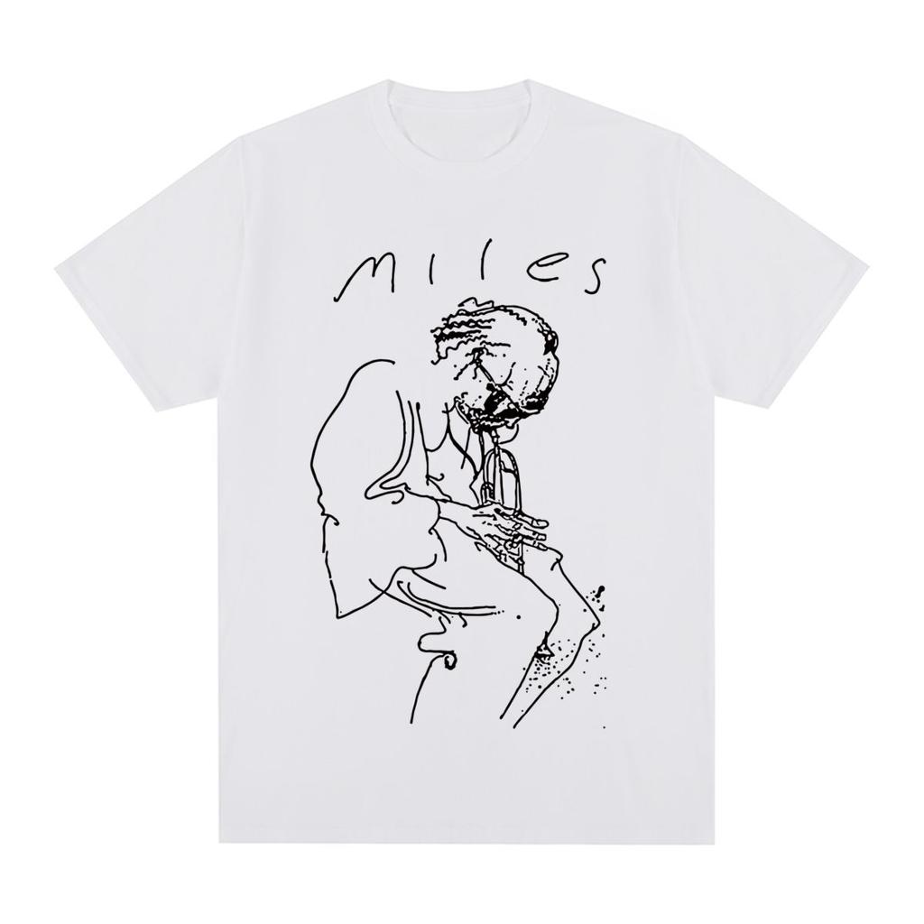 Miles Davis Vintage T-shirt Retro Music Jazz Concert Singer Art Cotton Men T shirt New Tee Tshirt Womens Tops