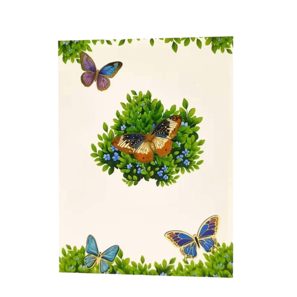 Foldable Flower and Butterfly Greeting Cards Romantic Paper Invitations Cards Elegant Creative 3D Greeting Card