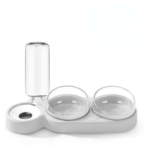 Pet Dogs Cats Double Bowls Food Water Feeder Container Dispenser for Dogs Cats Drinking Bowl