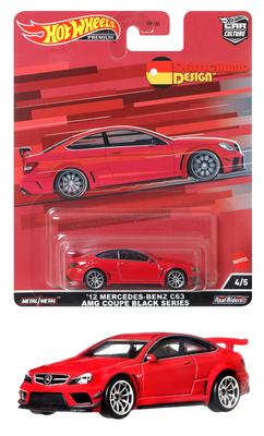Hot Wheels Car Culture Deutschland Design C63 AMG Coupe Black Series Years Old and HCJ79 Red '12 Mercedes-Benz [3 Up]
