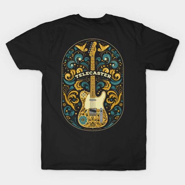 

Men Black Print T-shirt Telecaster, Fender Guitar Electric No-Cut Transfer Paper Print Cotton Tshirt 4XL чорний