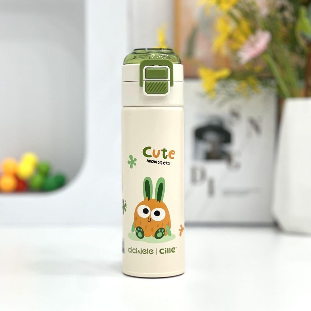 400/500ml Children's Insulated Bottle Stainless Steel Cartoon Pattern Drinking Cup Leak-Proof Water Bottles