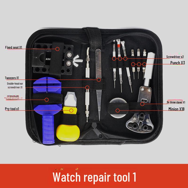 147-Piece Watch Repair Tool Kit: Strap Change, Cover Removal, Cleaning & Maintenance