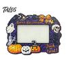 Halloween Picture Frame Wooden Photo Frame, Pumpkin Ghost Cat Cutout Seasonal Home Accessories Holder, Double-sided Holiday Tabletop Decor for