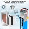 Yowoo 4S Lipo Battery, 4000mAh, 14.8V, 100C, Graphene Lithium Battery with XT60/Deans T Connector for RC Helicopter, Car, Boat, Quadcopter, Remote Con