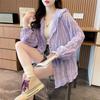 Summer Hooded Jacket Sweatshirt Women Fashion Single Breasted Sunscreen Loose Casual Coat