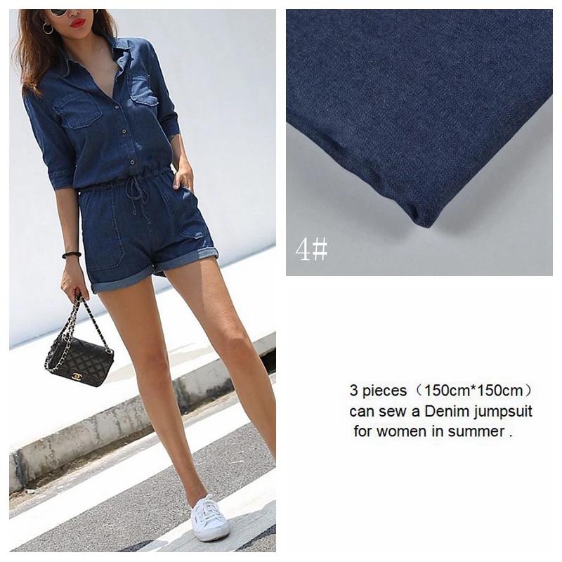 145x45/180cm Weicher Dünner Baumwoll-Denimstoff Für die Herstellung von Kleidern, Jacken, Hosen, Handgefertigte DIY-Nähstoffe TJ4512