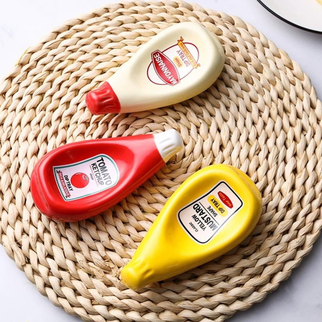 4.4 Inches Ketchup Dish Mustard Dish Salad Dressing Dish Mayonnaise Dish for Kitchen Home 4 Colors Ceramic Dipping Dish