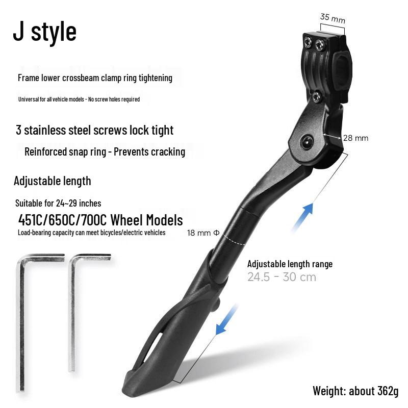 Mountain & Road Bike Kickstand: Complete Vertical Parking Stand with Leg Accessories