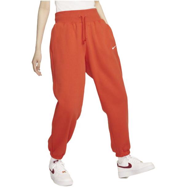 Nike Logo Print High Waist Fleece Oversized Sports Pants Women Pants Red DQ5888-633