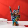 Graffiti Rock On Hand Statue Model Gesture Figurines 20cm Music Band Room Bookshelves Desktop Living Room Decor Modern Art Pop
