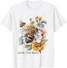 Save the Bees On Flowers Pollinators Love Bees T-Shirt Unisex T-Shirt