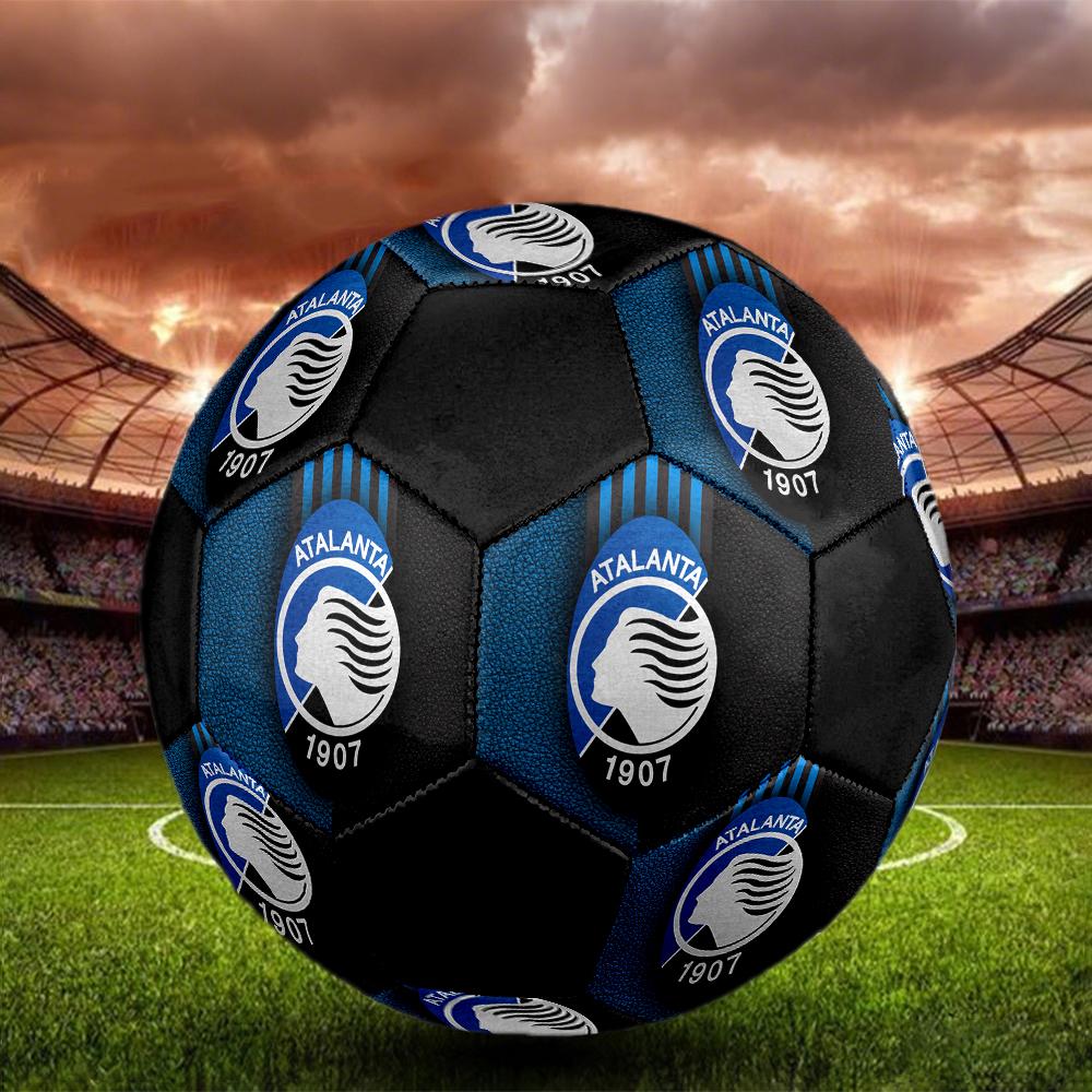 Pallone da Calcio Atalanta BC, colorato, adatto a tutte le età, cucito a macchina, materiale PVC, qualità da competizione, taglia 5 Pallone da Calcio, resistente e ad alto rimbalzo