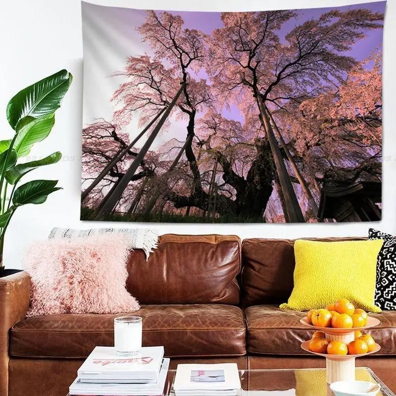 Office Living Room Tapestry Cherry Blossom Forest Tapestry Home Wall Decoration Tapestry